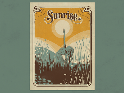 Sunrise book cover hand lettering retro retro book cover retro poster retro type screenprint seventies type typography vintage vintage poster vintage type