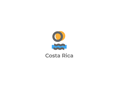 Costa Rica brand brand identity circle costa rica graphic designer logo design minimalism minimalistic orange properties real estate realestate sea sun travel waves