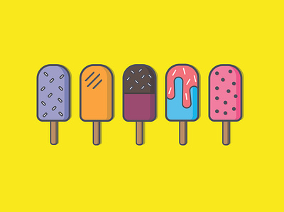 Ice lollies adobe illustrator creative design graphics ice lollies icons illustration vector