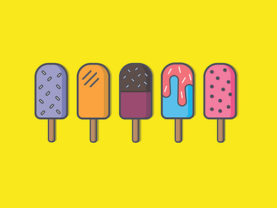 Ice lollies adobe illustrator creative design graphics ice lollies icons illustration vector