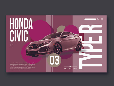 Honda Website Page adobe photoshop brand car concept creative design designer graphic design graphics honda ideas type r ui uidesign ux uxdesign visual identity web web page design website
