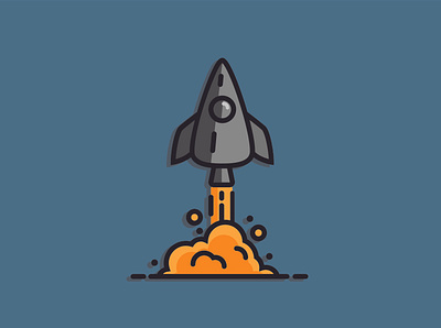 Rocket Launch adobe illustrator blast off concept creative design designer explore graphic designer graphics icon ideas illustration launch logo nasa rocket rocketship space take off vector