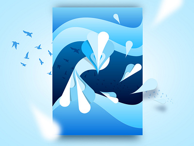 Air air bird blue depth design flatdesign illustration nature stylization vector vectorart web