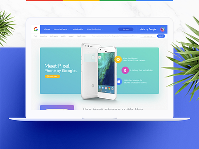 Google Pixel Landing Page Redesign Concept