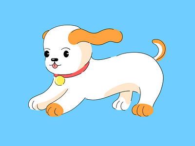 dog cute animal dog flat flat illustration illustration vector