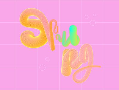 Spring typo 3d lettering spring typo vector word