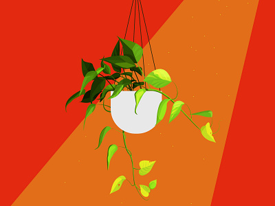 Vector hanging pot decor flower green hanging pot illustration nature art plant illustration planter pot red vector