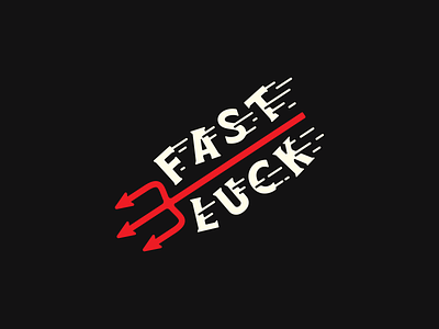 Fast Luck Pitchfork branding design devil fast luck illustration lettered logo motorcycle pitchfork script type typography vector