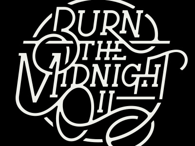 Burn the Midnight Oil cafe racer logo midnight oil type typography