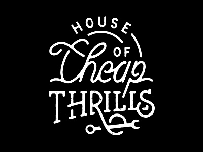 House of Cheap Thrills cafe hand lettered midnight motorcycle oil racer script type typography