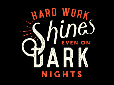 Hard Work cafe hand lettered midnight motorcycle oil racer script type typography