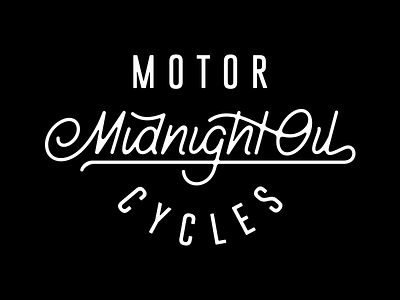 Midnight Oil Cycle Wordmark illustration logo script type typography