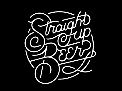 Straight Up Beer beer branding brewery hand illustration lettered logo script type typography