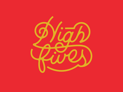 High Fives branding cursive design font hand illustration lettered logo script text type typography