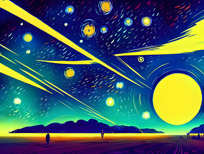 Illustration of Galaxy Scenery at Night constellation