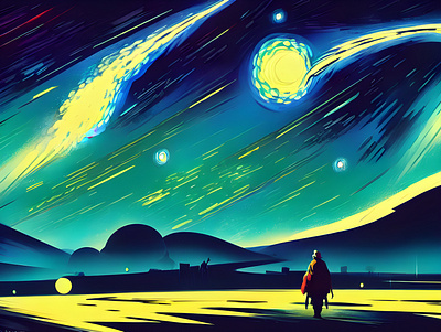 Illustration of Galaxy Scenery at Night, Amazing Design Illustra constellation