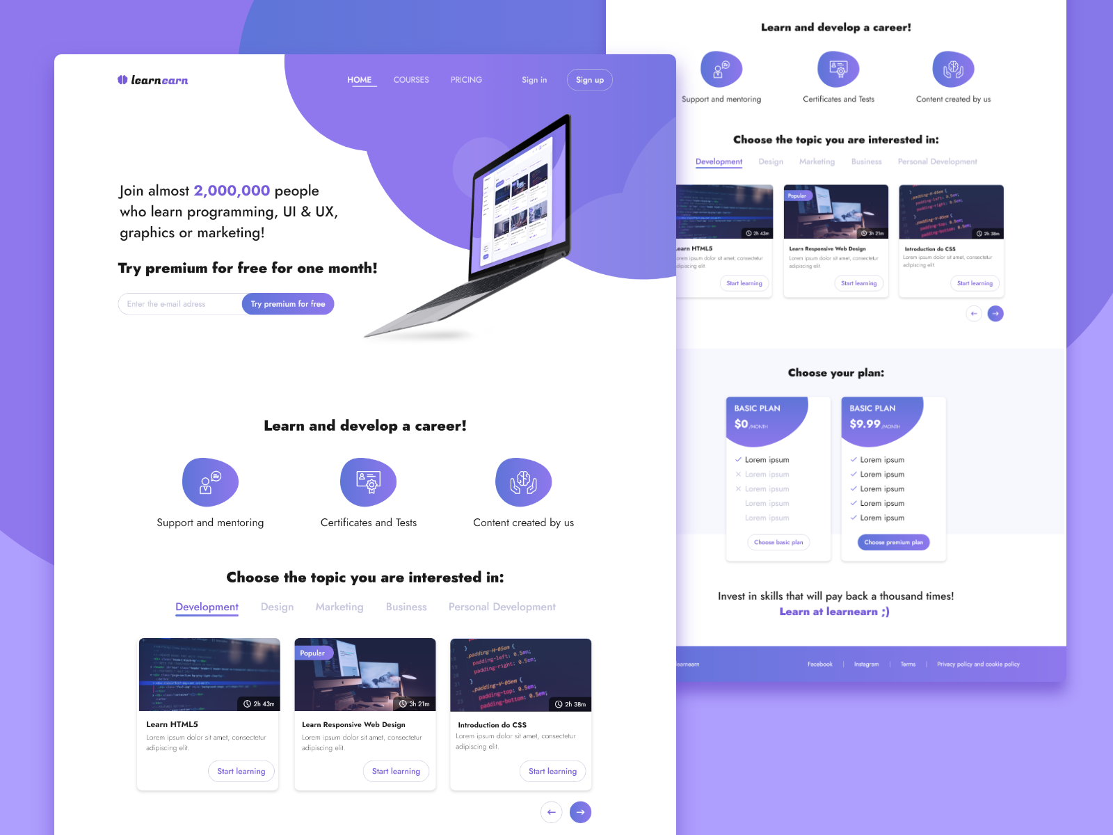 Landing Page by Kaja Połubek on Dribbble