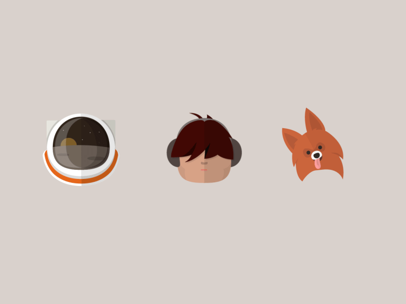 Animated Hover Heads animation app characters gif