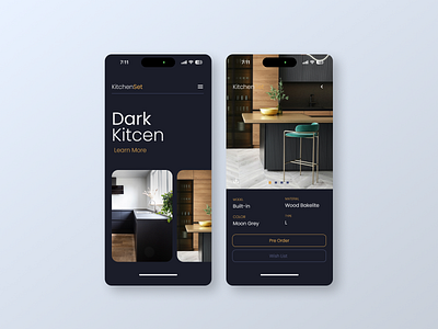 Kitchen - Mobile App UI 3d branding design graphic design logo minimal mobi ui ux