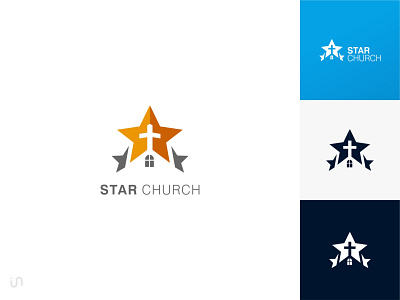 star churc branding design flat icon illustration imagenatif logo minimal typo vector