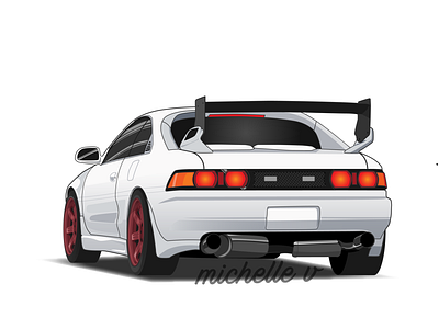 Snow White Toyota MR2 illustration toyota vector art vector illustration