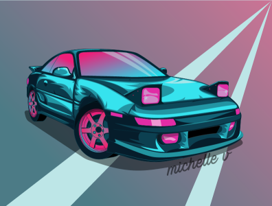 Retro Midship carart illustration retro toyota vector vector art vector illustration