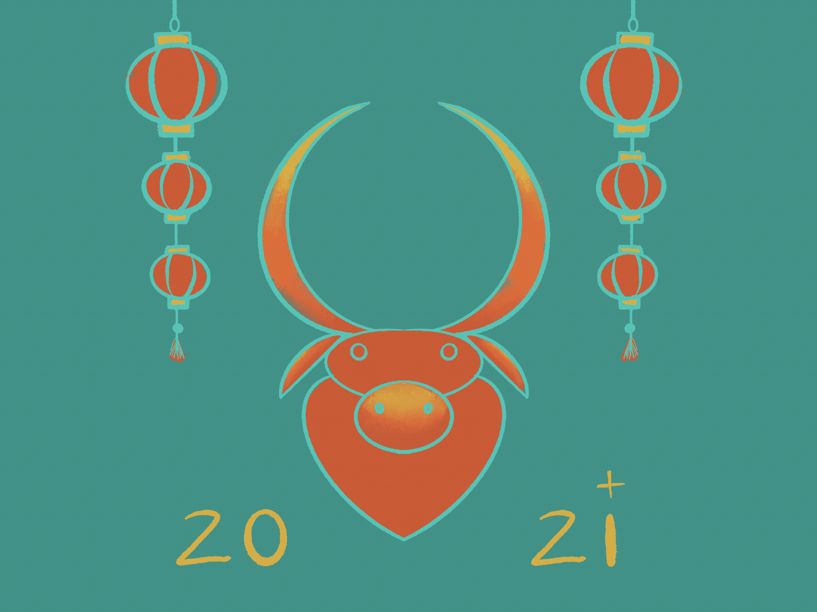 Year of the Ox 2021 2021 gif lantern ox procreate