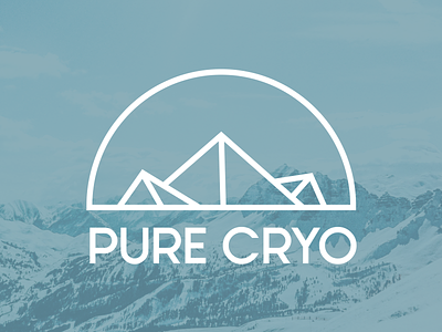 Pure Cryo blue branding cold cold logo cryotherapy geometric geometric logo glacier logo line art logo minimal mountain logo mountains