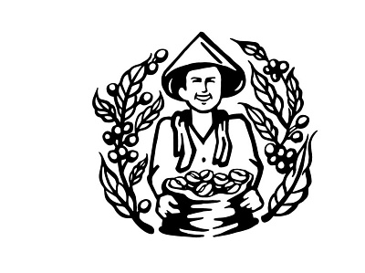 Coffee and farmer logo branding design illustration illustrator lettering logo minimal type typography ui