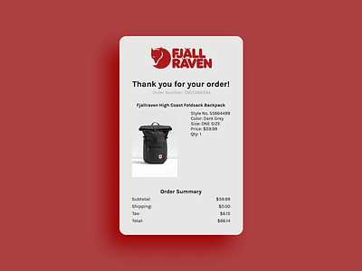 Daily UI Day 17 - Email Receipt daily ui daily ui 017 daily ui challenge dailyui email receipt figma ui uidesign