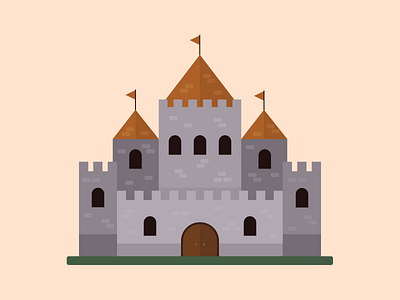 Day 8 of the 30 day flat design challenge! adobe illustrator ai castle design figma flat design flat design challenge illustration