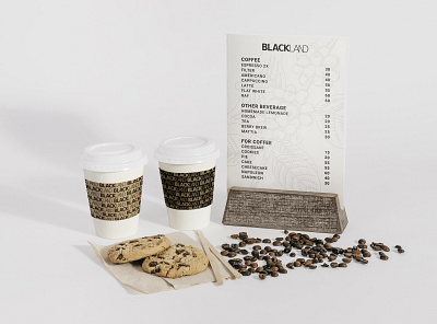 BLACKLAND branding cafe logo coffe coffee cup design logo pack