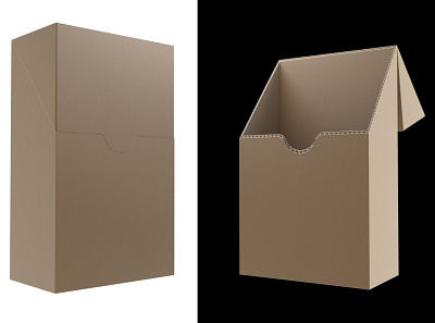3D cardboard box model 3d 3d art 3d modeling cardboard box cinema4d packaging product design redshift3d
