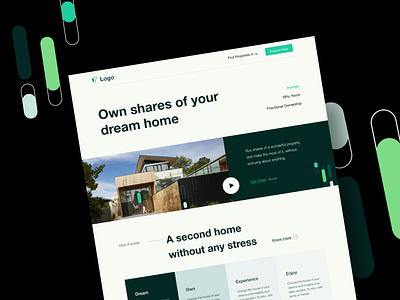 Property Sharing landing page branding design figmadesign landingpage ui ux webdesign