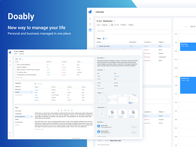 Doably Web Application app design business calendar design documentation flat jira product product manager task manager time todolist trello ui ux web webapp