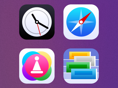 iOS 7 app icons app apple clock gamecenter icons ios mac newsstand safari
