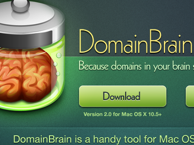 DomainBrain Site Redesign app brains software website