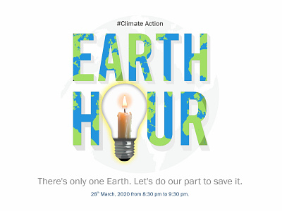 Earth Hour Day 2020 art of the day best design creative designer graphic design typography typography design