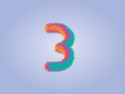 Furry Number Three art of the day best design creative design designer furrydesign furrynumber fuzzynumber graphic design logo numberthree typography design