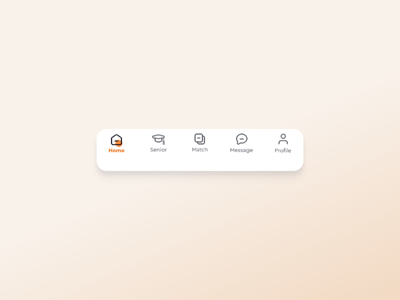 Mobile Tab Bar Animation animation app app design button icon icon design ios app ios app design menu animation menu bar microinteraction minimal orange principle for mac tab bar tab navigation ui uiux