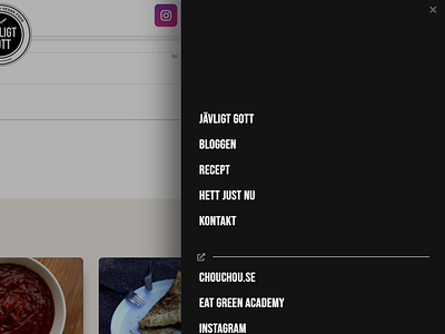 Desktop navigation design for javligtgott.se