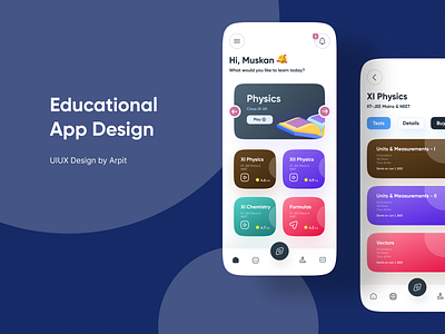 Educational App UIUX Design by Arpit Brandings app ui design educational app ui ux ui design ux design