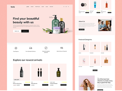 Fovia I Beauty Cosmetic Website beauty branding cosmetic home page homepage interface landing page logo marketing service startup ui ui design ux ux design web web design web page website website design