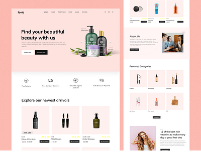 Fovia I Beauty Cosmetic Website beauty branding cosmetic home page homepage interface landing page logo marketing service startup ui ui design ux ux design web web design web page website website design