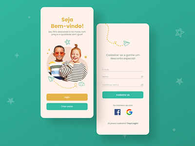 Daily Ui 001 - Sign up Page for a Mobile App app kids login mobile signup ui userinterface