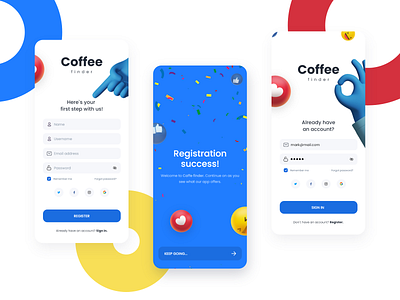 Login & Registration - Mobile screens android application inspiration ios login login form login screen mobile mobile app onboarding registration registration form uidesign uiux