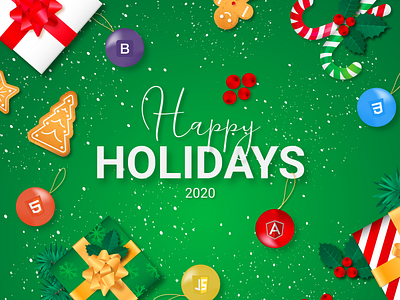 Happy Holidays 2020 christmas happy new year holiday card illustration inspiration new year ui vector