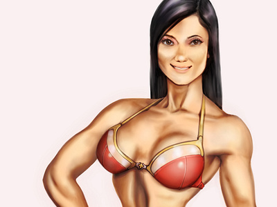 Magdalena Ponce digital painting fitness fitness model illustration procreate