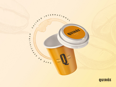 Quiroz - Specialty Latin-American Coffee beige branding coffee coffee cup latinamerican lettering logo packaging retro typography vintage