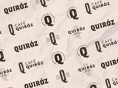 Quiroz - Logotype of Latin-American Coffee beige brand branding coffee coffee shop craft dynamic logo label latin logo logotype texture vintage
